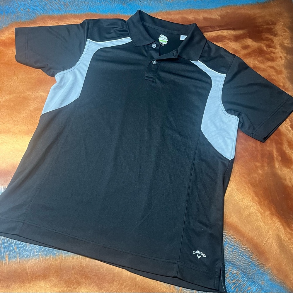Callaway X Series Golf Polo Shirt Black Gray Large